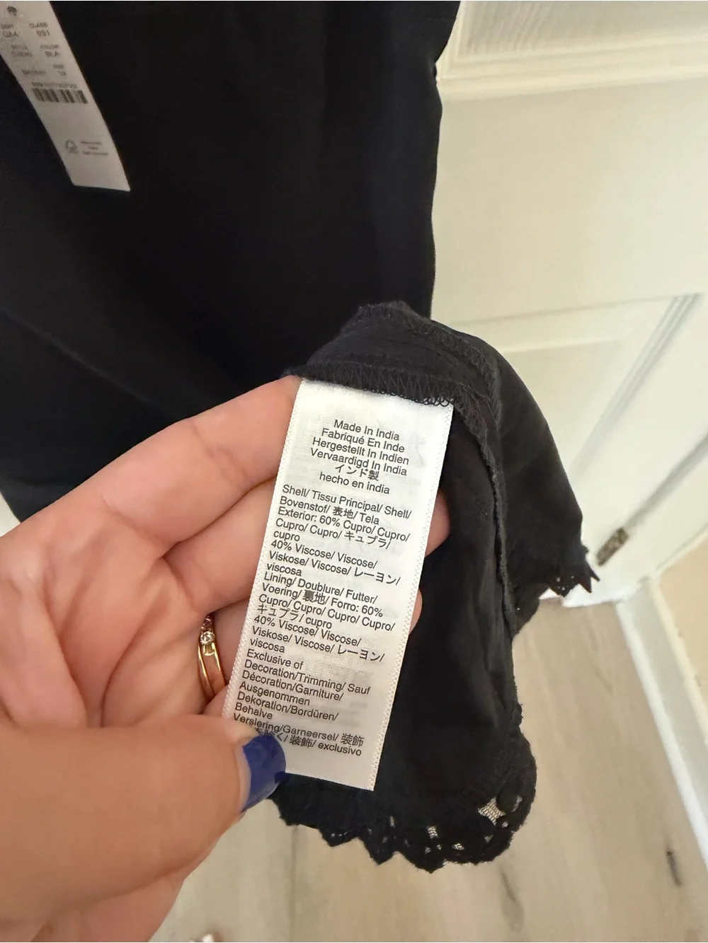J. Crew Black Lace-Trim Slip Dress